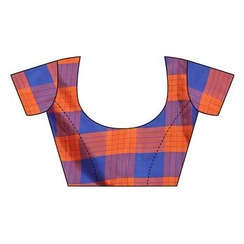 Multicolor woven cotton silk saree with blouse 5