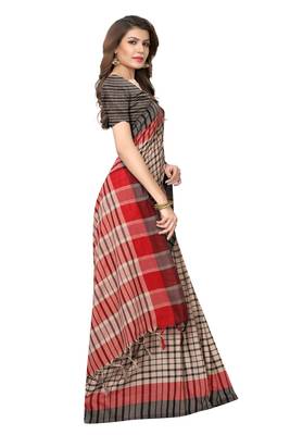 Multicolor woven cotton silk saree with blouse 3