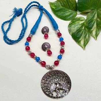 Blue agate necklaces 1