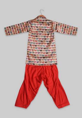 Multicolor printed art silk boys-kurta-patiala 2