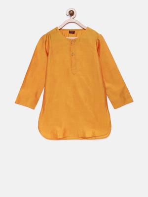Gold plain polyester boys-kurta-pyjama 2