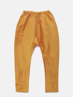 Gold plain polyester boys-kurta-pyjama 3