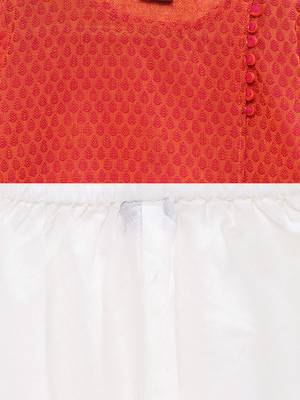 Red plain polyester boys-kurta-pyjama 4