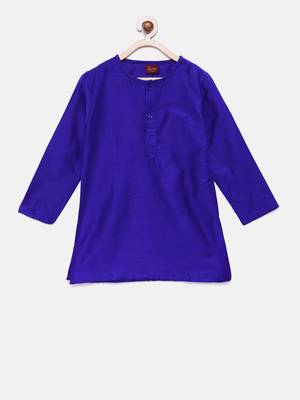 Blue plain polyester boys-kurta-pyjama 2