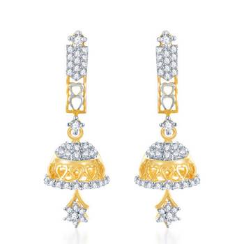 White cubic zirconia earrings 2