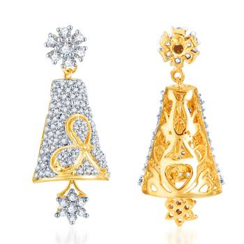 White cubic zirconia earrings 1