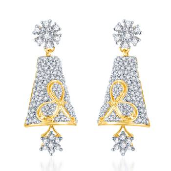 White cubic zirconia earrings 2