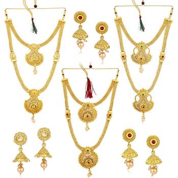 Gold diamond necklace-sets 1