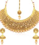 Gold pearl necklace-sets