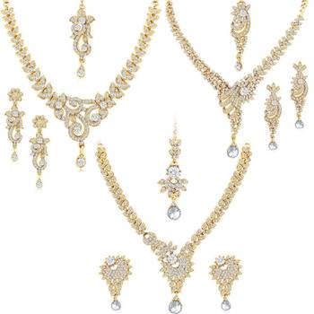 Gold diamond necklace-sets 1