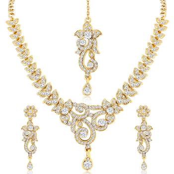 Gold diamond necklace-sets 2