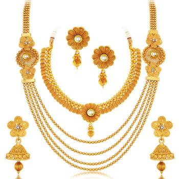 Gold diamond necklace-sets 1