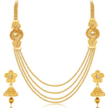 Gold diamond necklace-sets 3