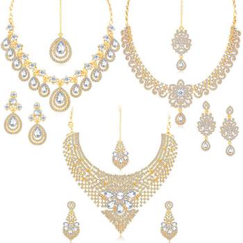 Gold diamond necklace-sets 1