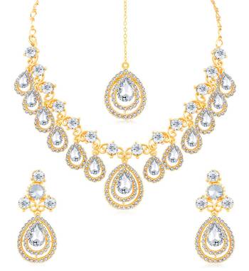 Gold diamond necklace-sets 3