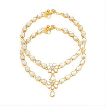 Gold diamond anklets 1