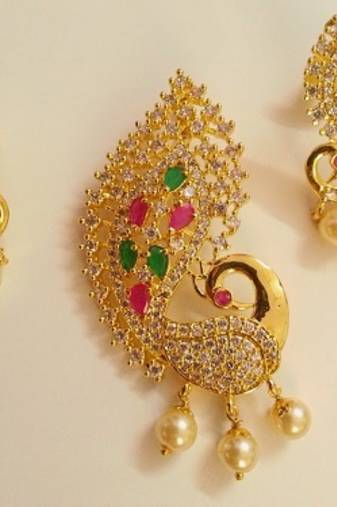 Multi Color Peacock Pendant Set