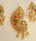 Multi Color Peacock Pendant Set