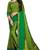 Green printed polycotton saree with blouse