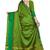 Green printed polycotton saree with blouse