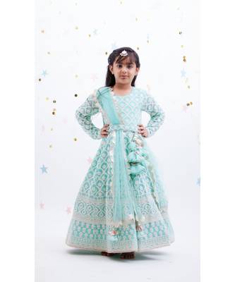 Blue Luckhnawi Anarkali 1