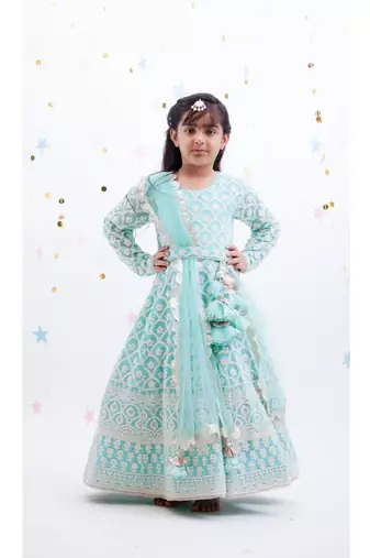 Blue Luckhnawi Anarkali