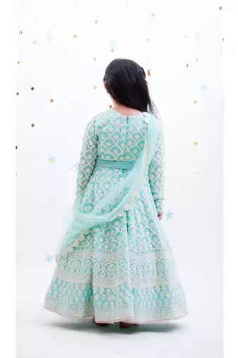 Blue Luckhnawi Anarkali