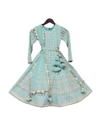 Blue Luckhnawi Anarkali 3