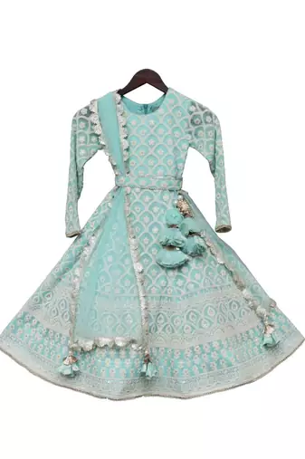 Blue Luckhnawi Anarkali