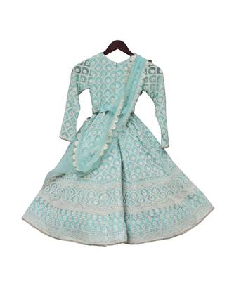 Blue Luckhnawi Anarkali 4