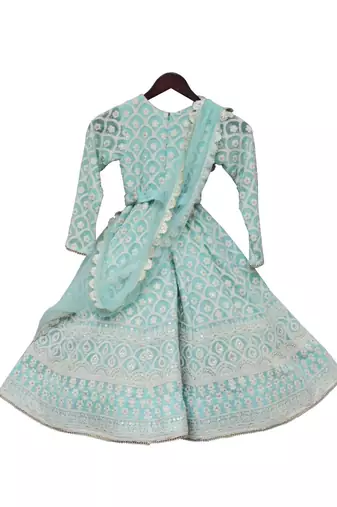 Blue Luckhnawi Anarkali