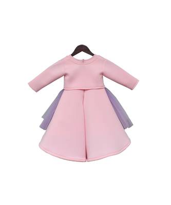 Baby Pink Embroidered frock with Jacket 4