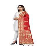 Red Color jacquard Banarasi silk Dupatta