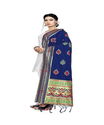 Nevy Blue Color jacquard Banarasi silk Dupatta 1