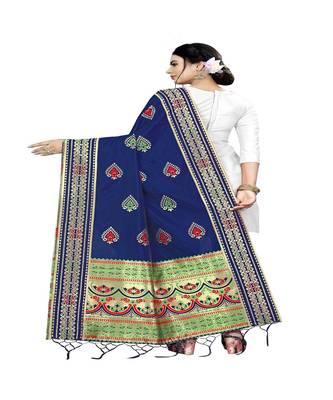 Nevy Blue Color jacquard Banarasi silk Dupatta 2
