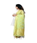 light Yellow Color jacquard Banarasi silk Dupatta