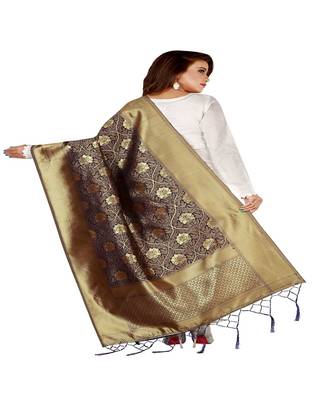 Blue Color jacquard Banarasi silk Dupatta 2