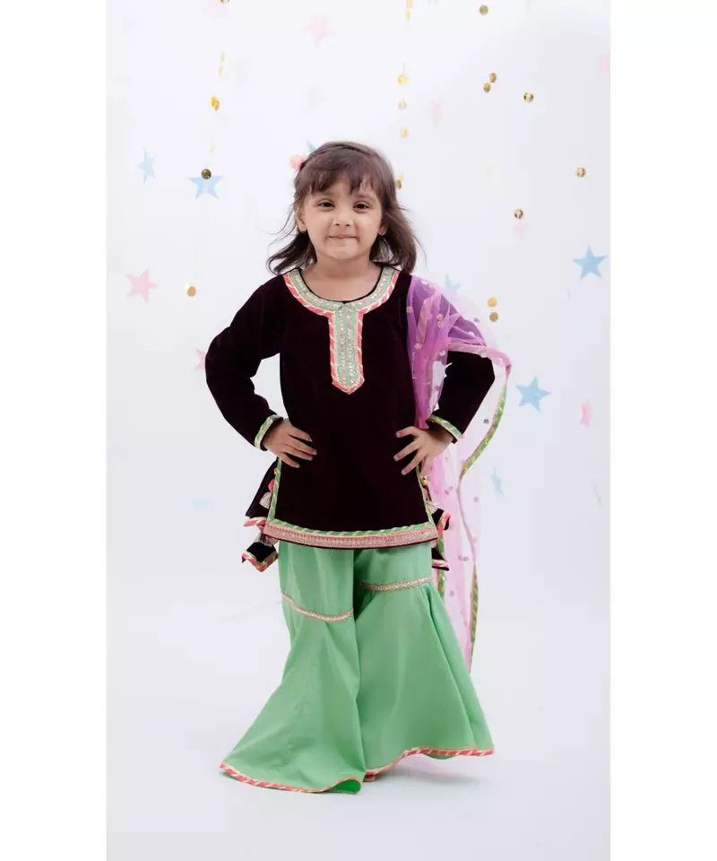 Velvet Kurti with Sharara