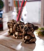 3 Musketeers Monkey Set    Brass Decorative