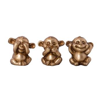3 Musketeers Monkey Set    Brass Decorative 2