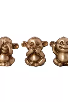3 Musketeers Monkey Set    Brass Decorative