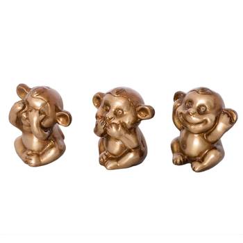 3 Musketeers Monkey Set    Brass Decorative 4