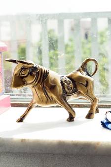 Brass Kamdhenu Cow Sculpture