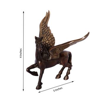 Brass Antique Finish Flying Angel Horse 3