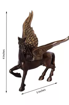 Brass Antique Finish Flying Angel Horse