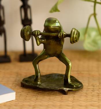Decorative Brass Bodybuilder Frog 2