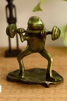Decorative Brass Bodybuilder Frog