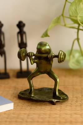 Decorative Brass Bodybuilder Frog 4