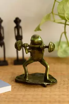 Decorative Brass Bodybuilder Frog