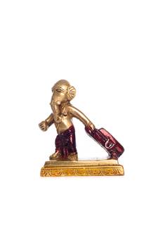 Brass Ganesha Carrying Happiness around the world Antique Showpiece